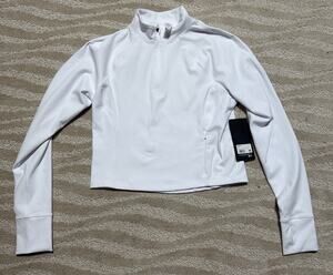 90 Degree By Reflex Sweatshirt Womens M Felix Lux Rib Karina 1/2 Zip NWT Athleta